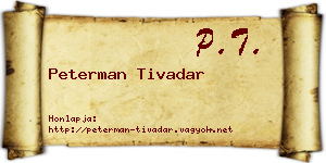 Peterman Tivadar névjegykártya